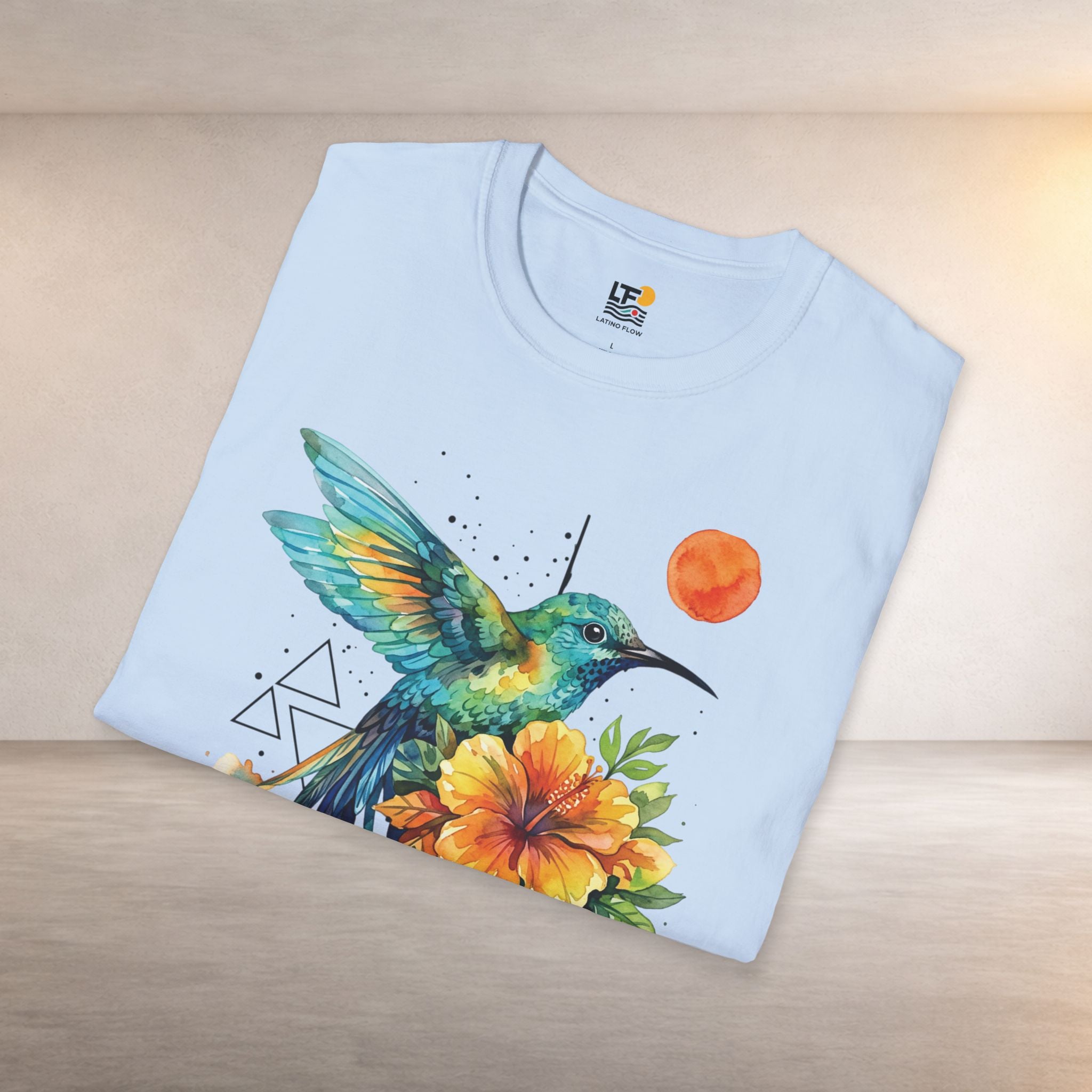 Hummingbird & Hibiscus Tee – Tropical Watercolor Bird T-Shirt