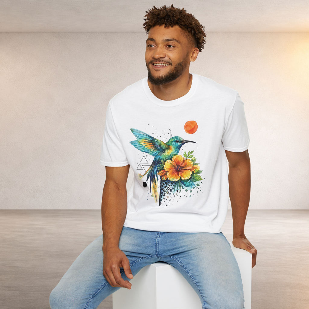 Hummingbird & Hibiscus Tee – Tropical Watercolor Bird T-Shirt