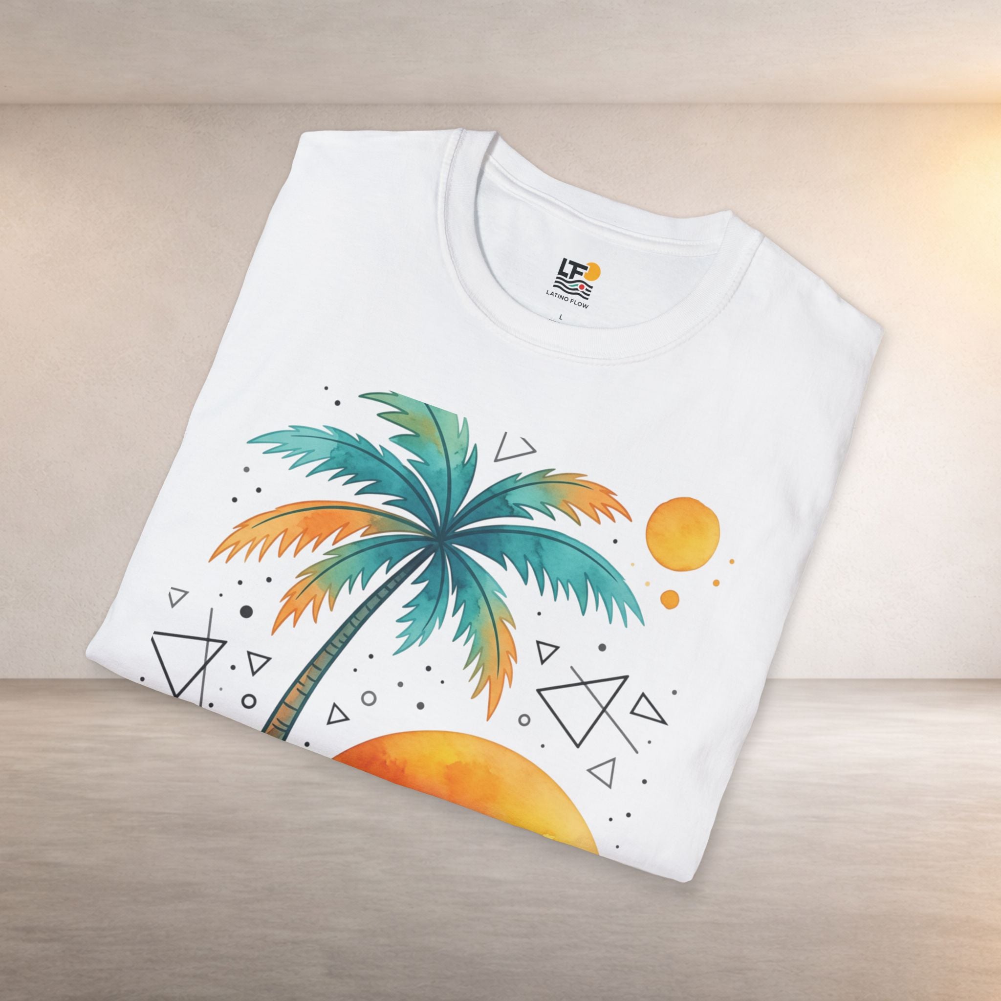 Sunset Palm Beach T-Shirt — Retro Tropical Surf Graphic