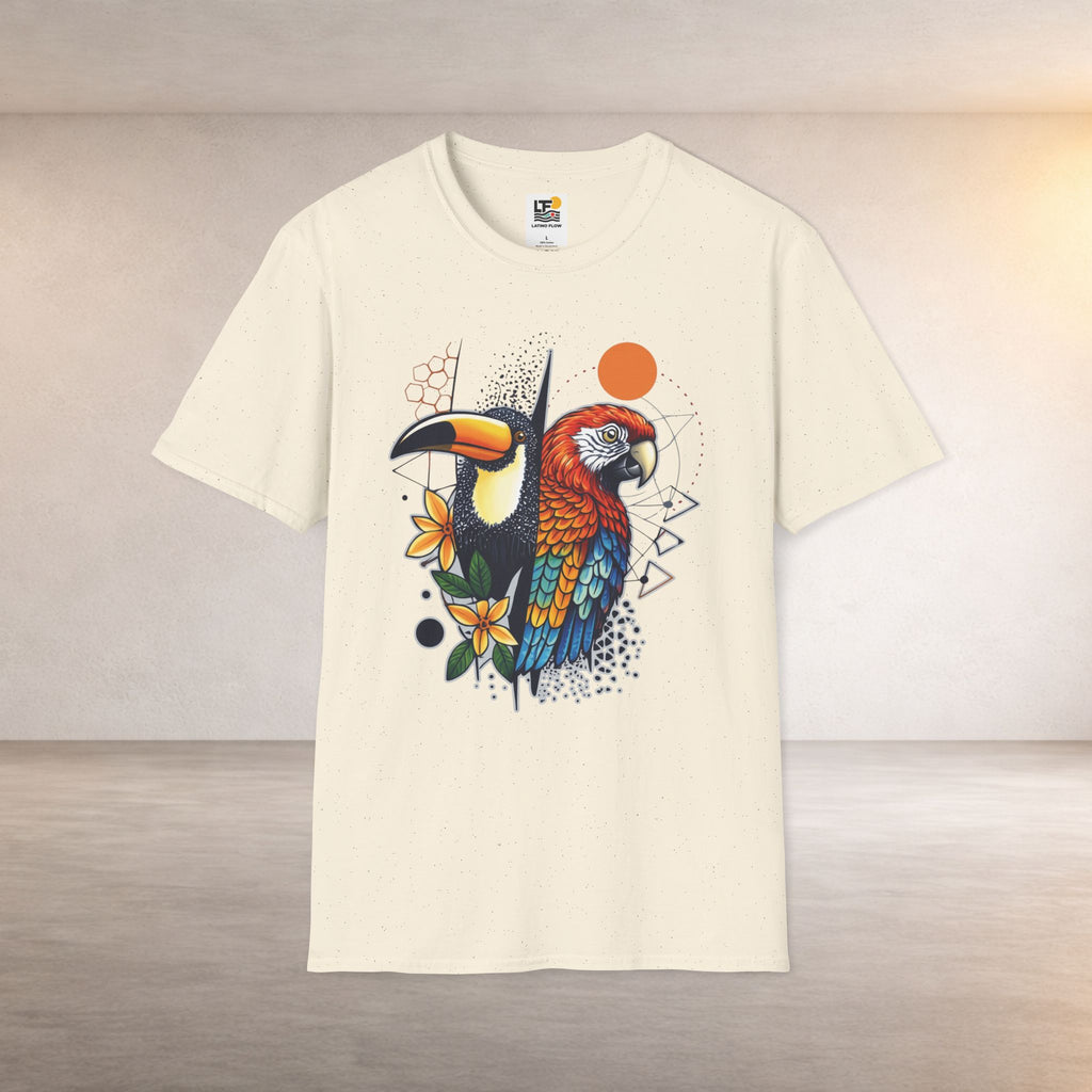 Tropical Parrot and Toucan T-Shirt | Colorful Bird Illustration