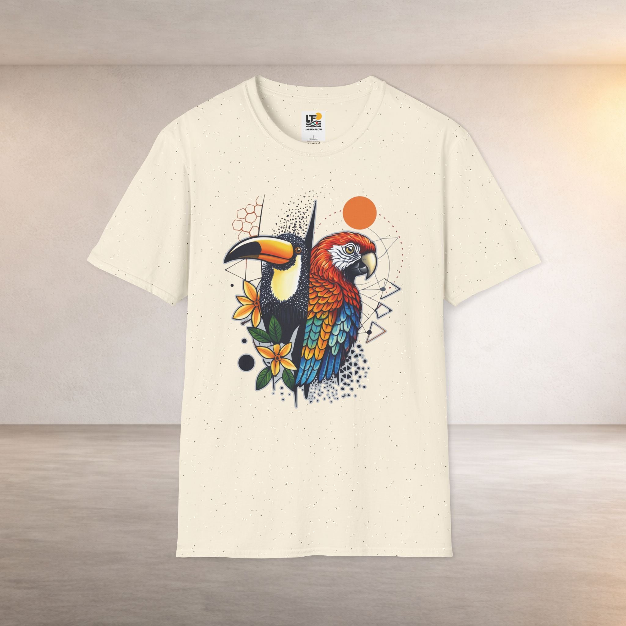 Tropical Parrot and Toucan T-Shirt | Colorful Bird Illustration