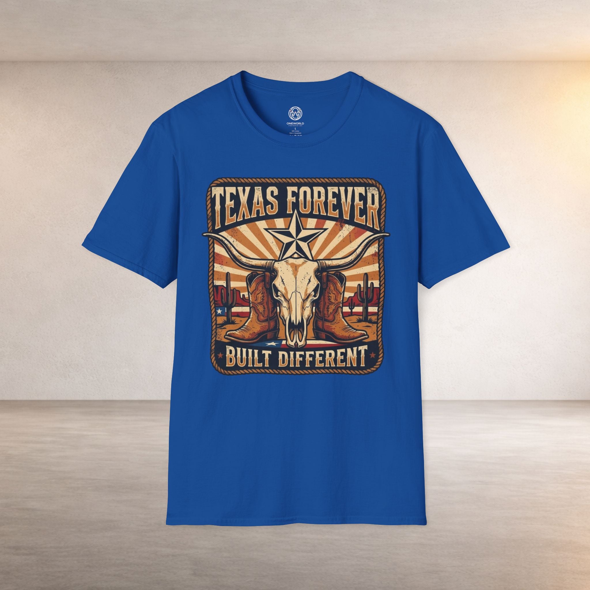 Texas Forever Built Different T-Shirt — Western Longhorn Vintage State Pride Tee
