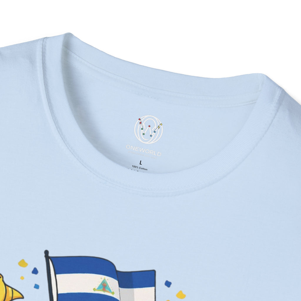 Nicaragüense Graphic T-Shirt — Nicaragua Flag, Volcano & Tropical Icons Tee