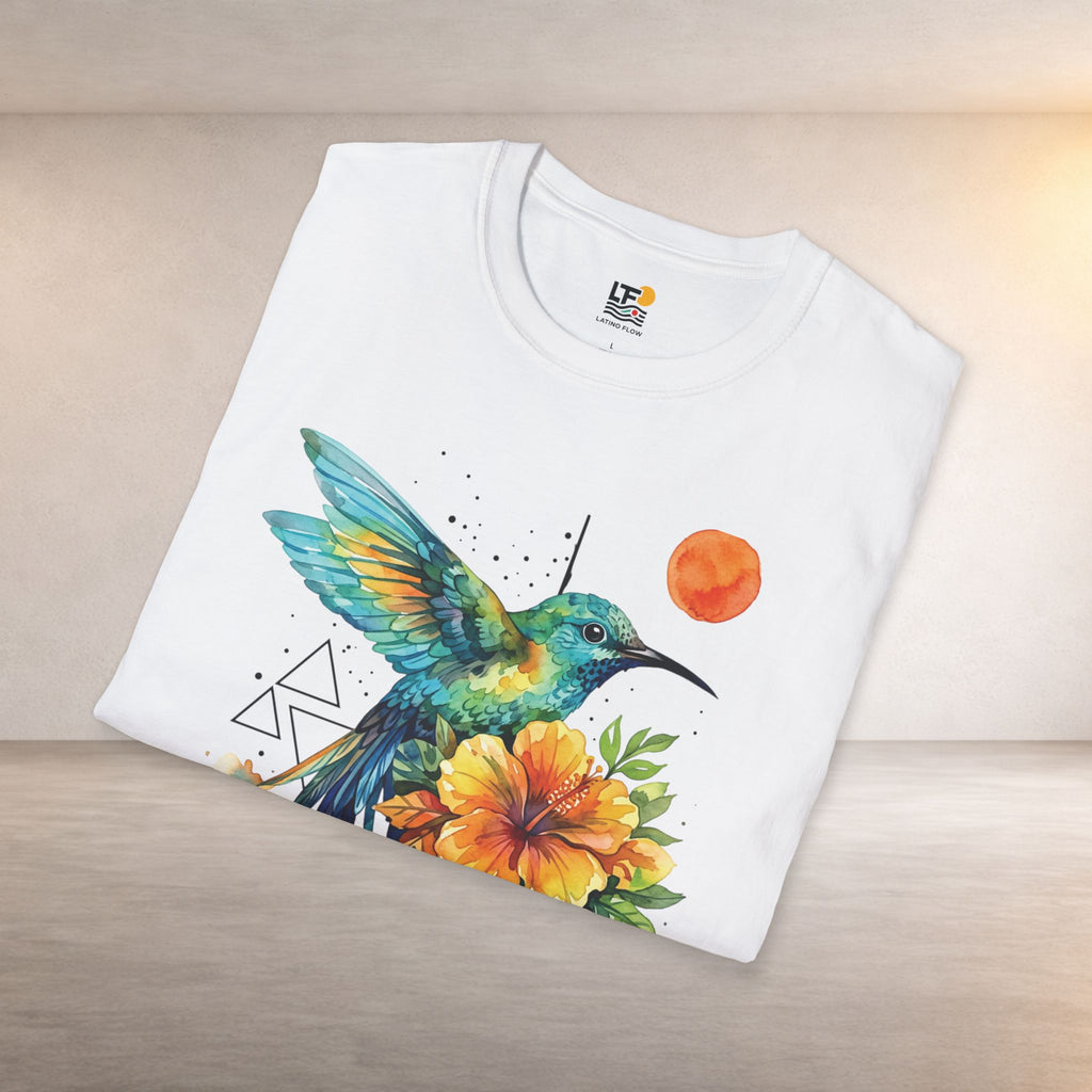 Hummingbird & Hibiscus Tee – Tropical Watercolor Bird T-Shirt