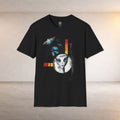 Alien Illustration T‑Shirt – Geometric UFO & Space Cat Graphic Tee