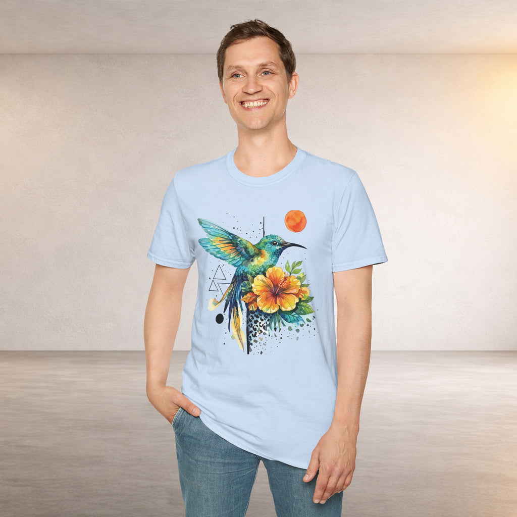 Hummingbird & Hibiscus Tee – Tropical Watercolor Bird T-Shirt