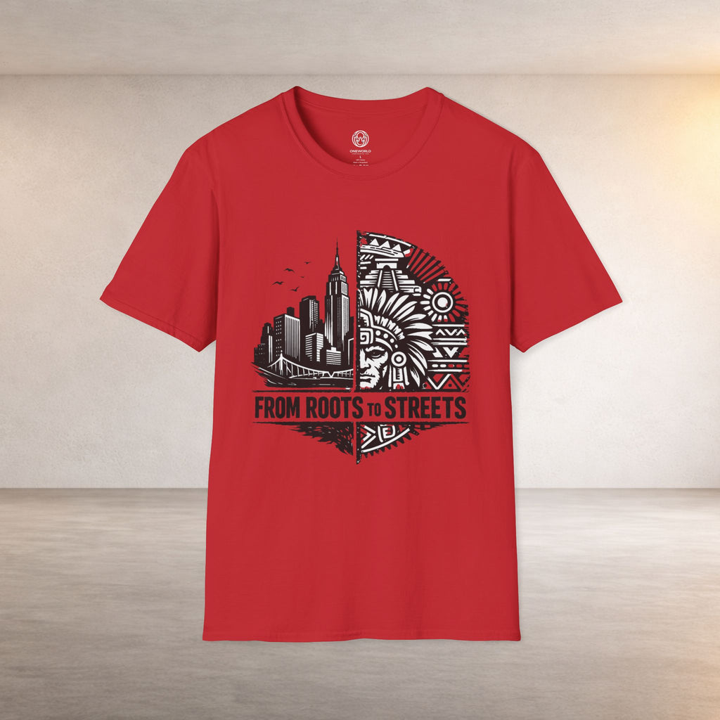 From Roots to Streets Graphic T-Shirt — Urban Tribal Cityscape Tee