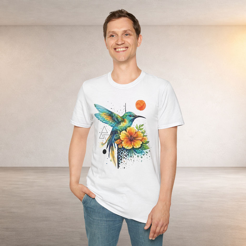 Hummingbird & Hibiscus Tee – Tropical Watercolor Bird T-Shirt