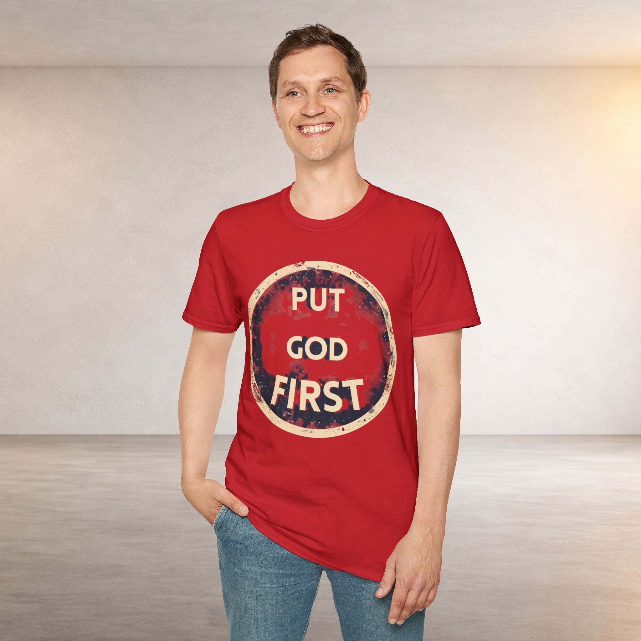 Put God First T-Shirt — Vintage Faith Christian Tee