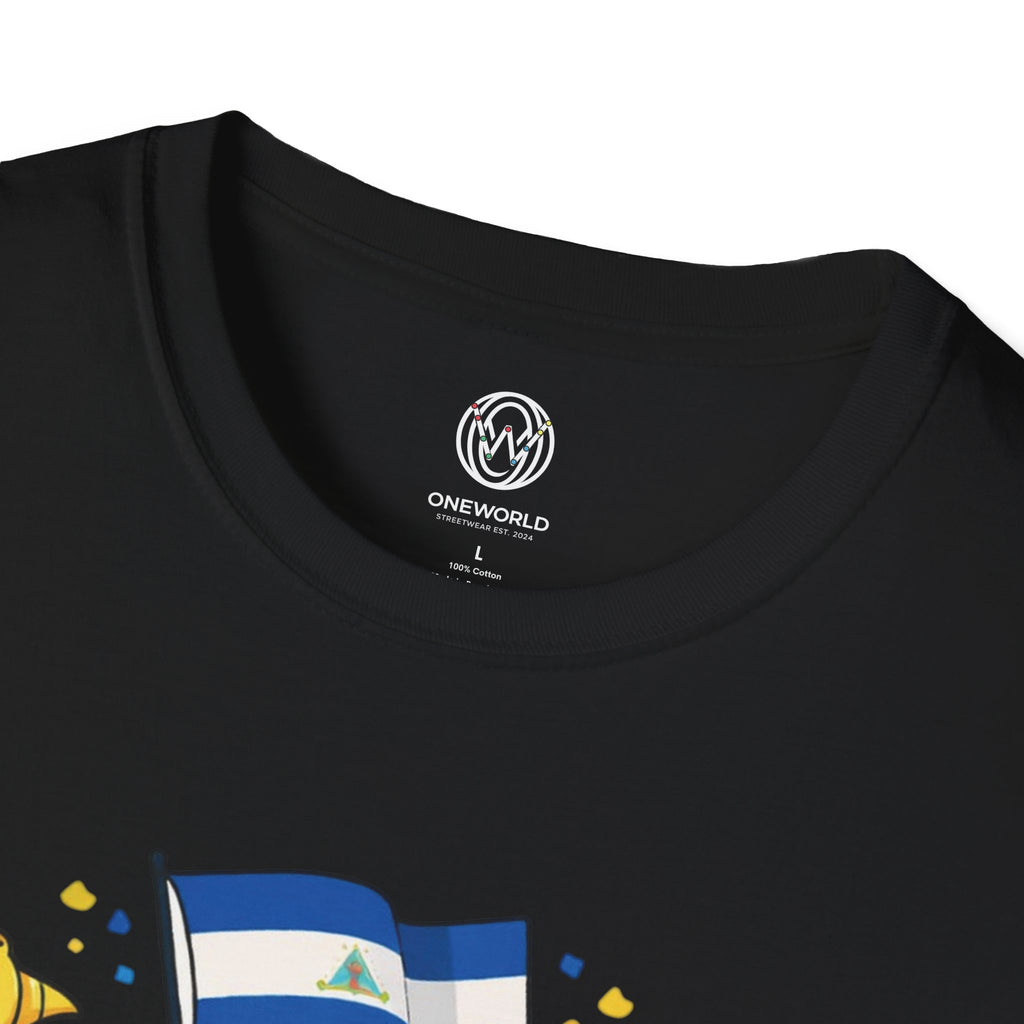 Nicaragüense Graphic T-Shirt — Nicaragua Flag, Volcano & Tropical Icons Tee