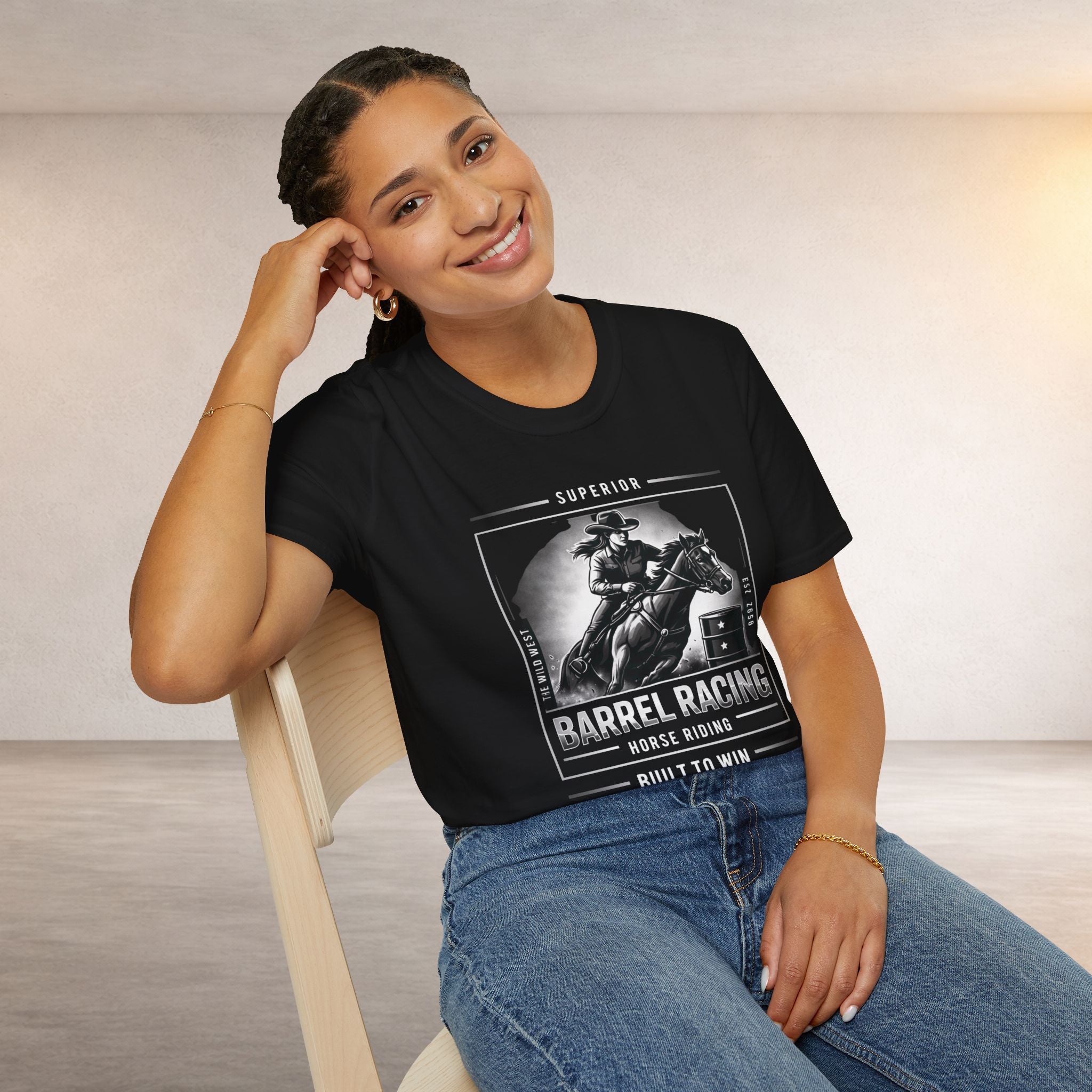 Barrel Racing T-Shirt - 'Built to Win' Horse Riding Tee