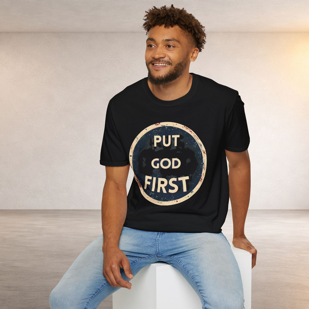 Put God First T-Shirt — Vintage Faith Christian Tee