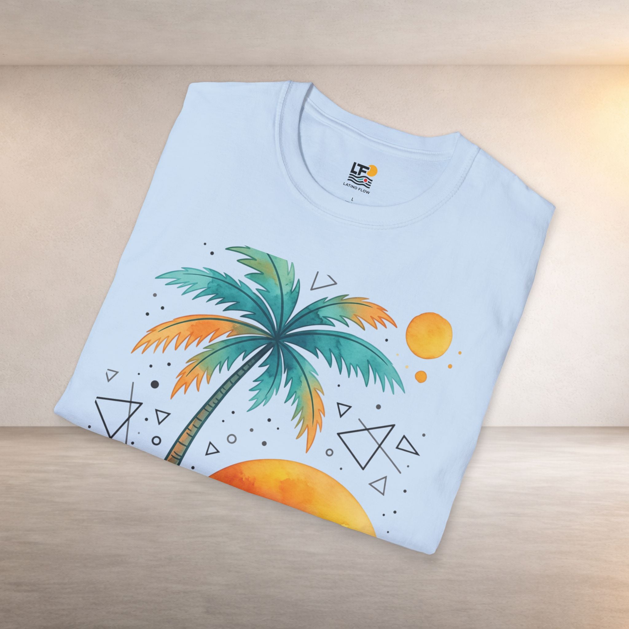 Sunset Palm Beach T-Shirt — Retro Tropical Surf Graphic
