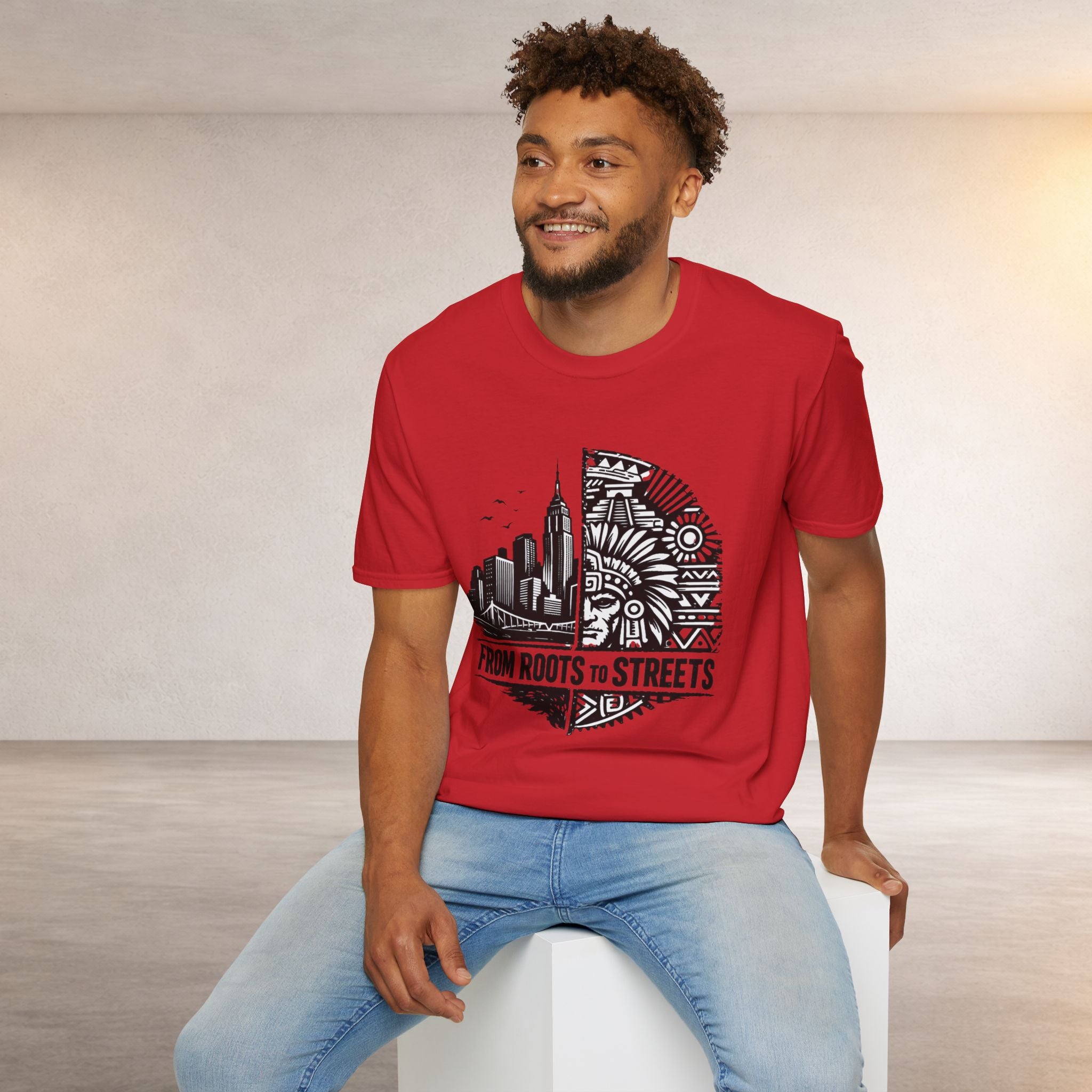From Roots to Streets Graphic T-Shirt — Urban Tribal Cityscape Tee