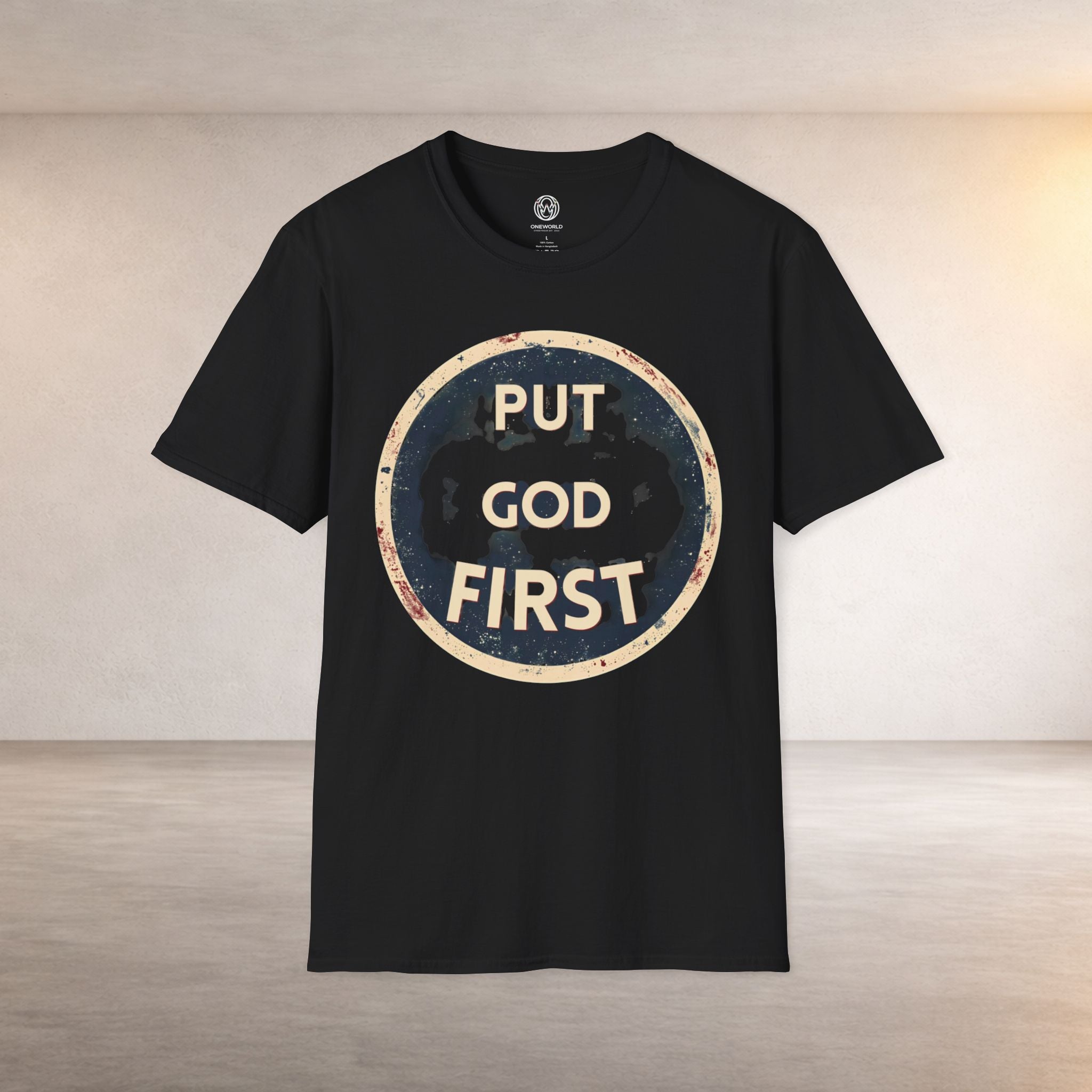 Put God First T-Shirt — Vintage Faith Christian Tee
