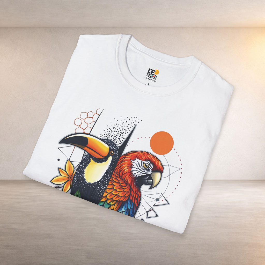 Tropical Parrot and Toucan T-Shirt | Colorful Bird Illustration