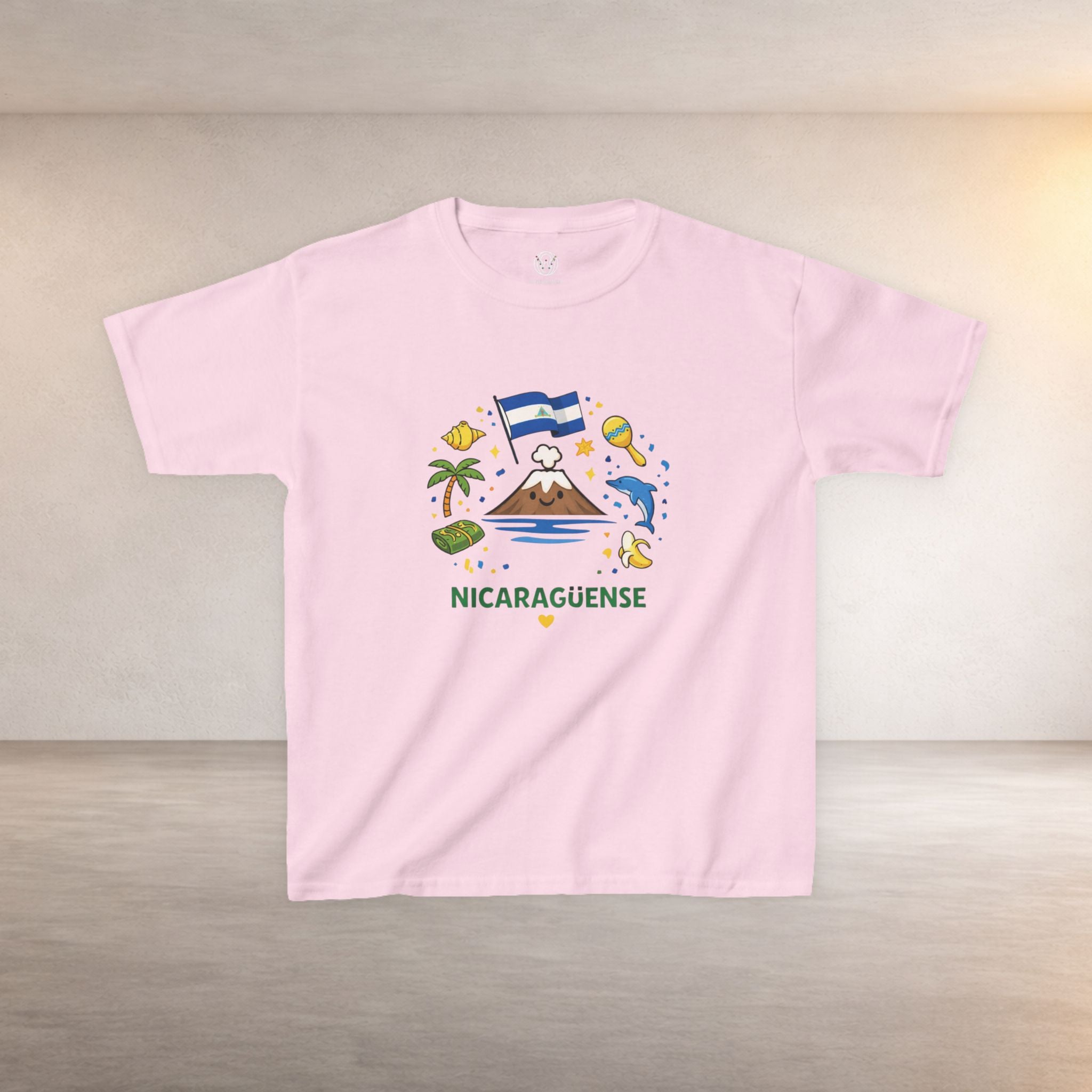 Kids Nicaragüense T-Shirt — Cute Nicaragua Flag & Volcano Design