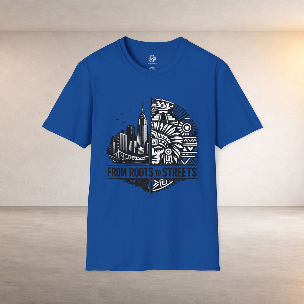 From Roots to Streets Graphic T-Shirt — Urban Tribal Cityscape Tee