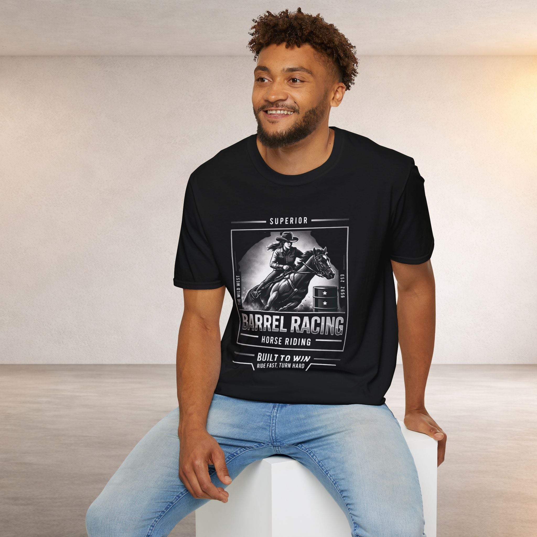 Barrel Racing T-Shirt - 'Built to Win' Horse Riding Tee