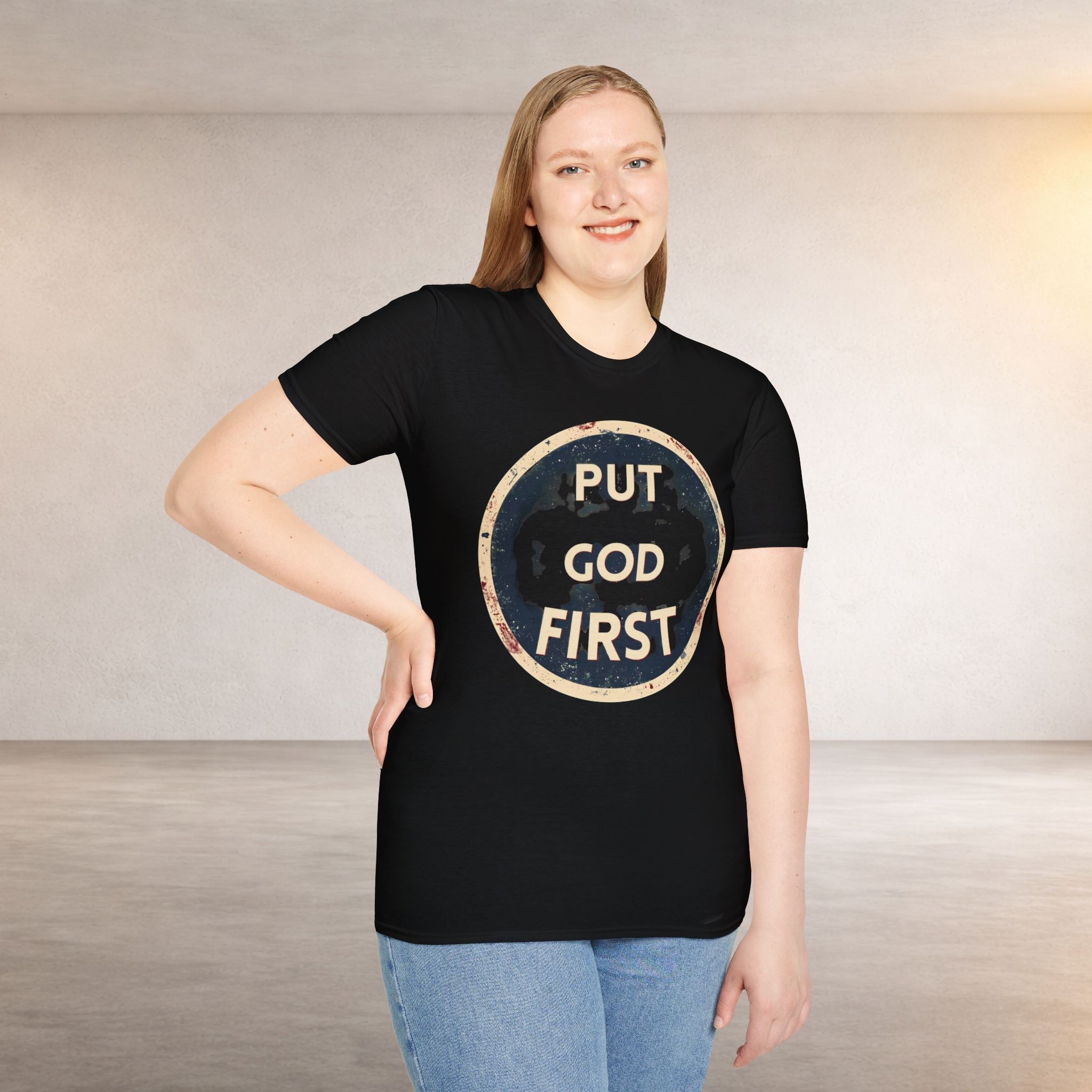 Put God First T-Shirt — Vintage Faith Christian Tee
