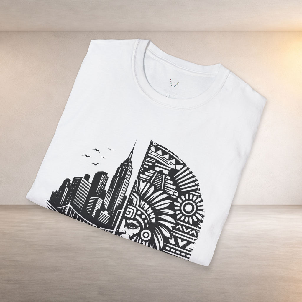 From Roots to Streets Graphic T-Shirt — Urban Tribal Cityscape Tee