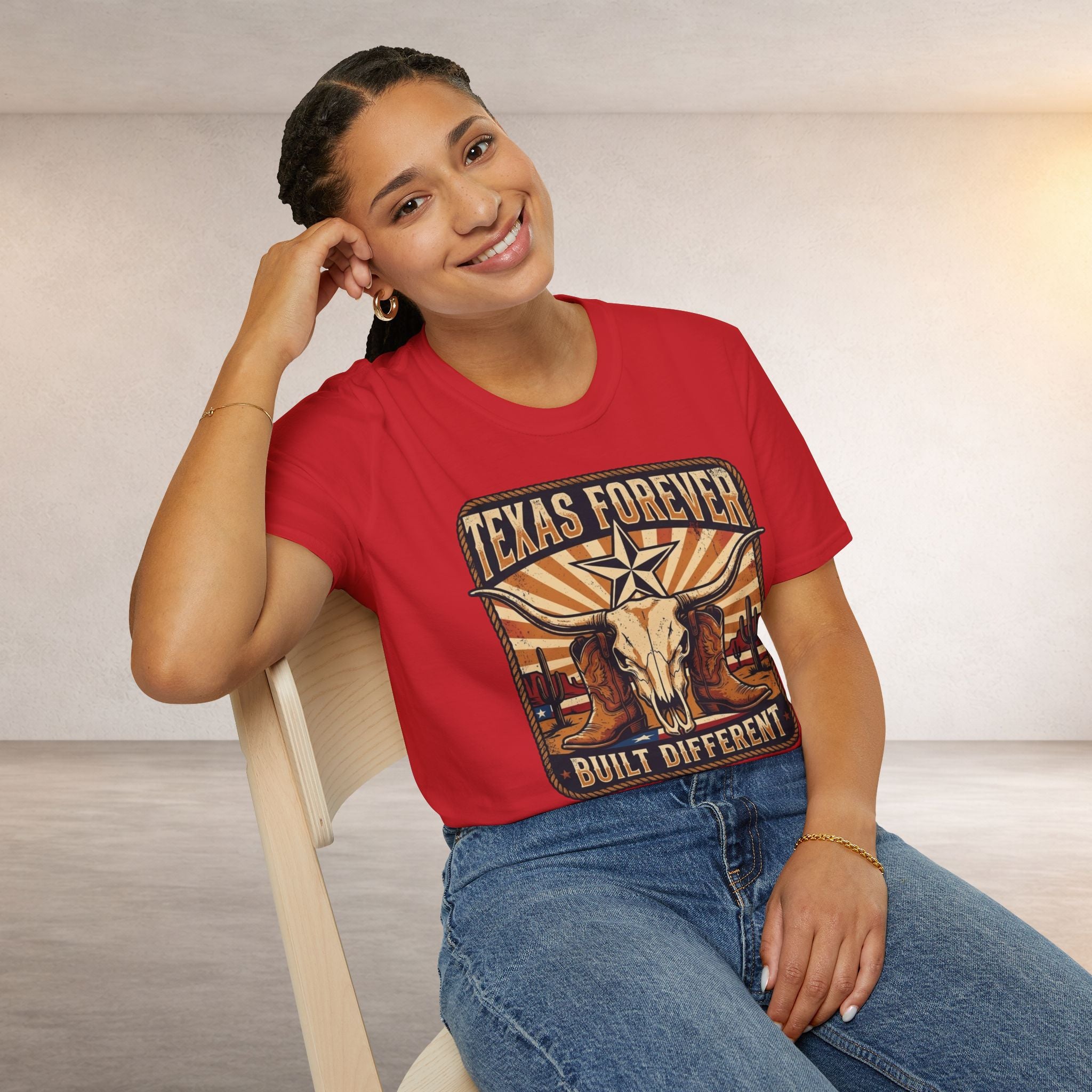 Texas Forever Built Different T-Shirt — Western Longhorn Vintage State Pride Tee