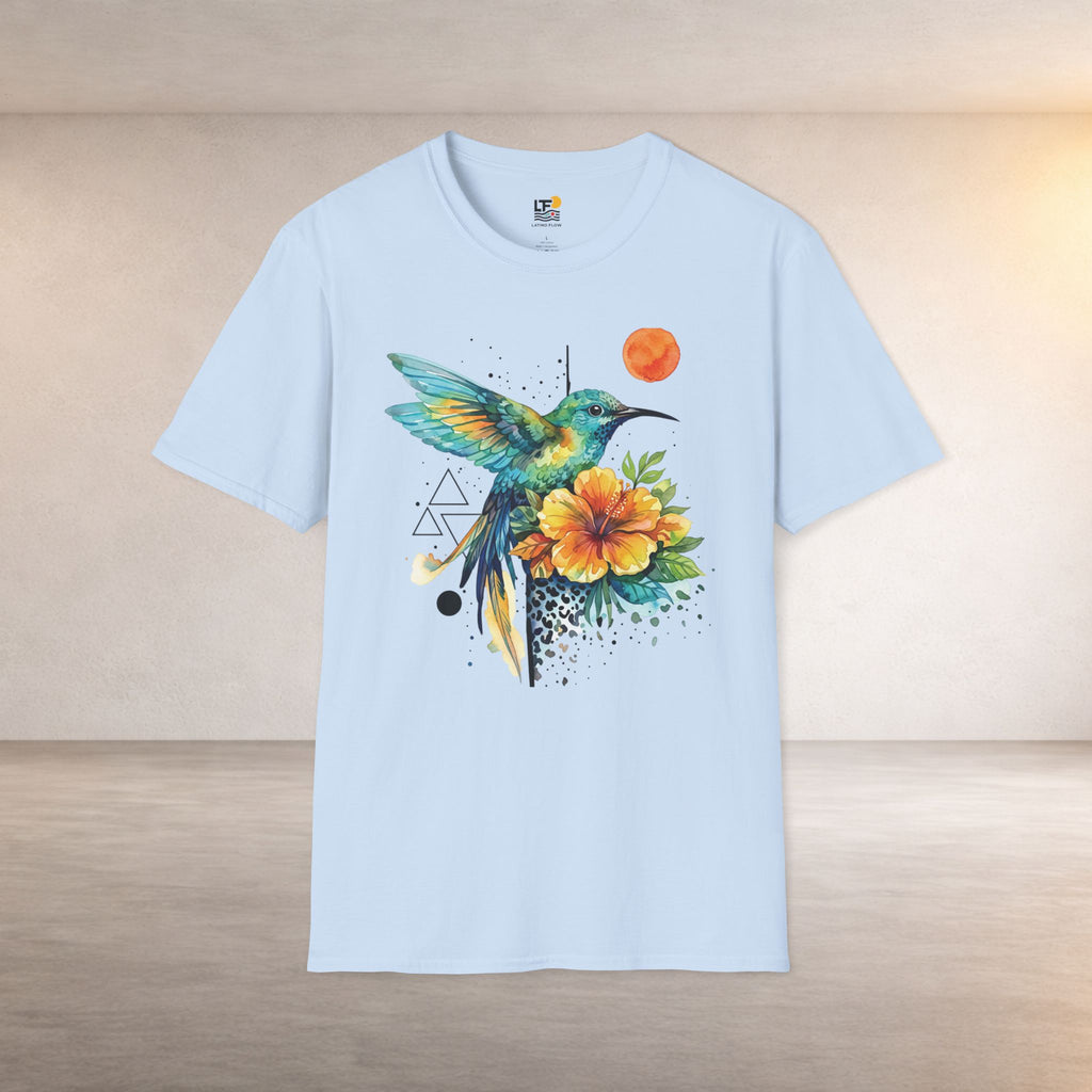 Hummingbird & Hibiscus Tee – Tropical Watercolor Bird T-Shirt