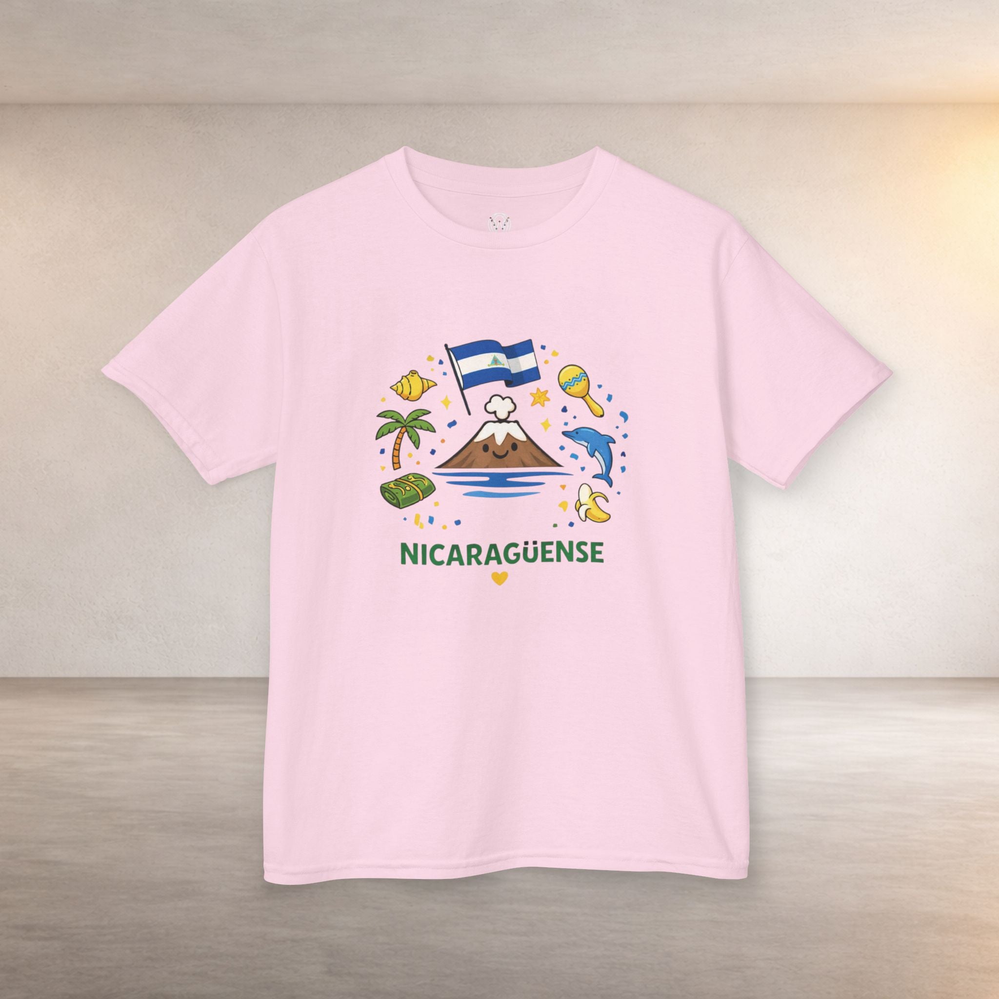 Kids Nicaragüense T-Shirt — Cute Nicaragua Flag & Volcano Design