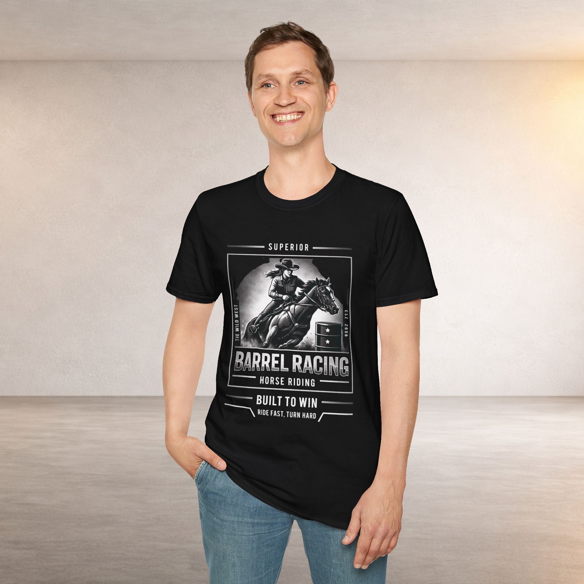 Barrel Racing T-Shirt - 'Built to Win' Horse Riding Tee