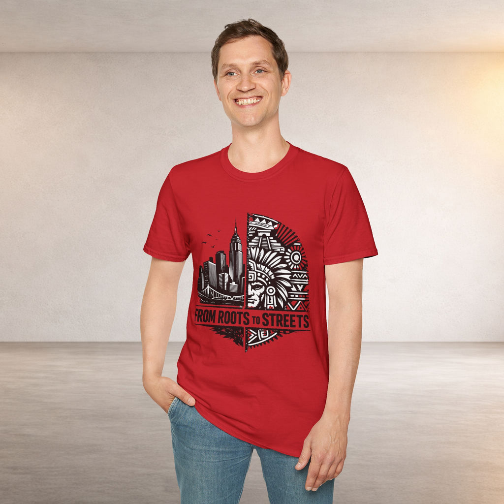 From Roots to Streets Graphic T-Shirt — Urban Tribal Cityscape Tee