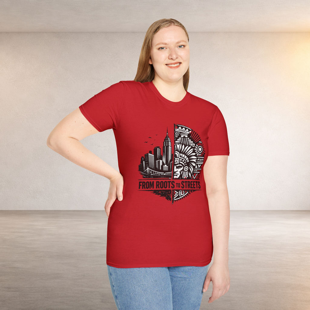 From Roots to Streets Graphic T-Shirt — Urban Tribal Cityscape Tee