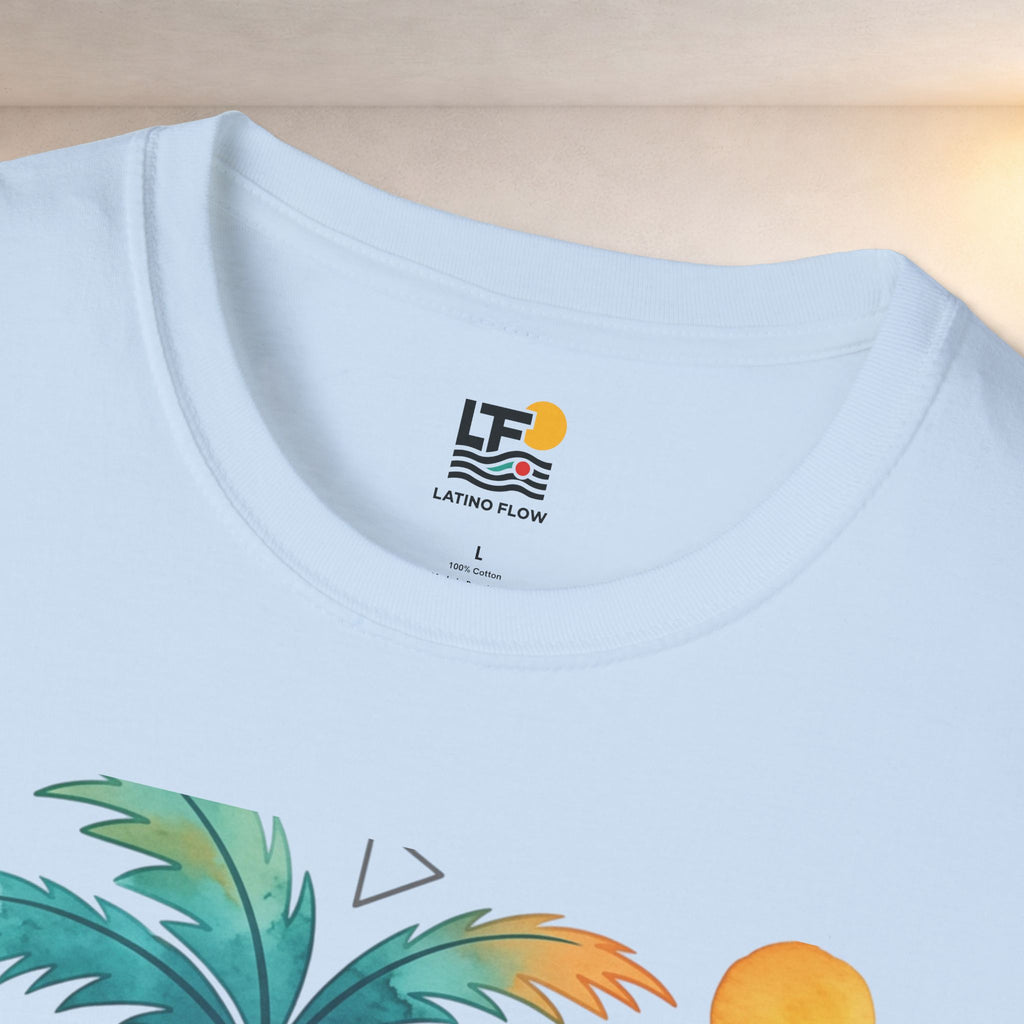 Sunset Palm Beach T-Shirt — Retro Tropical Surf Graphic