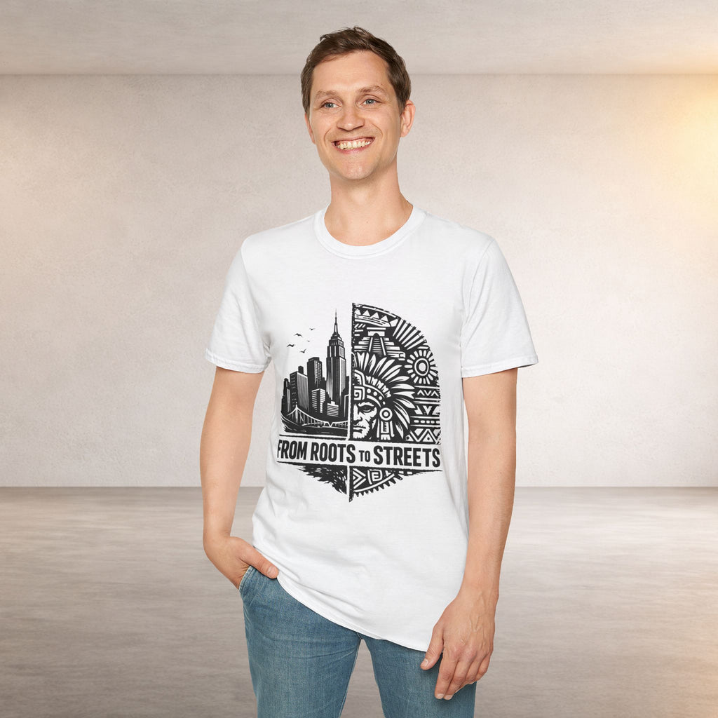 From Roots to Streets Graphic T-Shirt — Urban Tribal Cityscape Tee