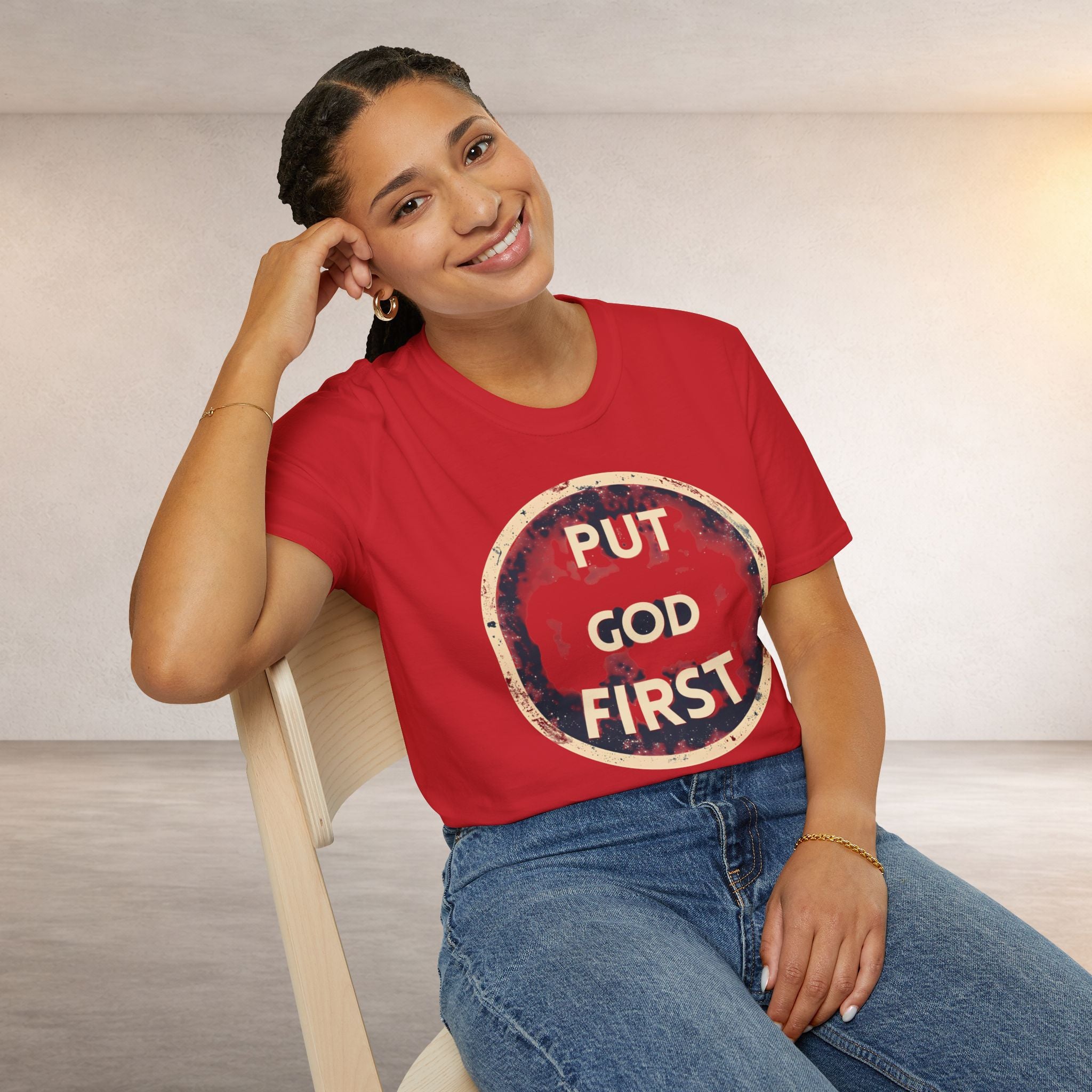 Put God First T-Shirt — Vintage Faith Christian Tee