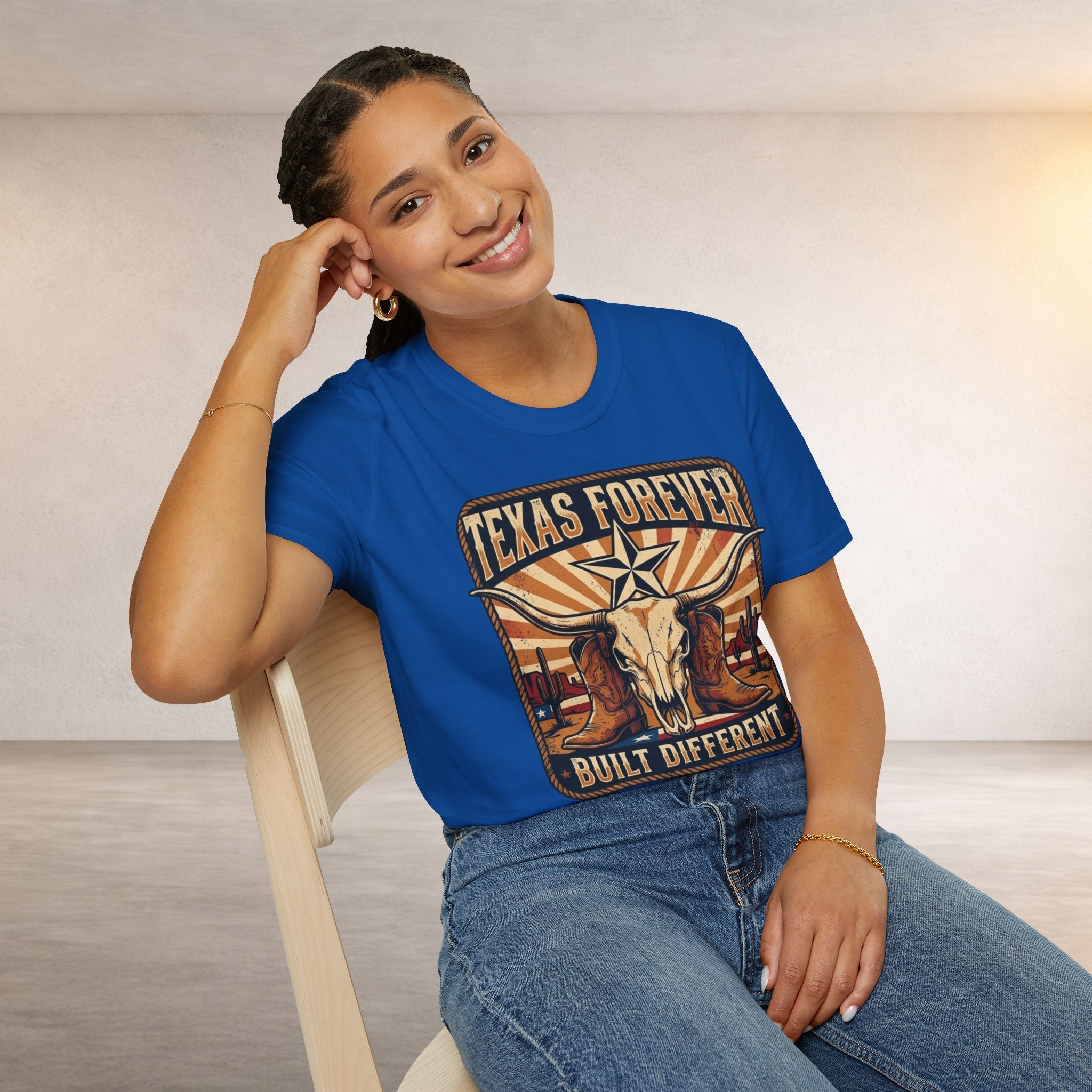 Texas Forever Built Different T-Shirt — Western Longhorn Vintage State Pride Tee