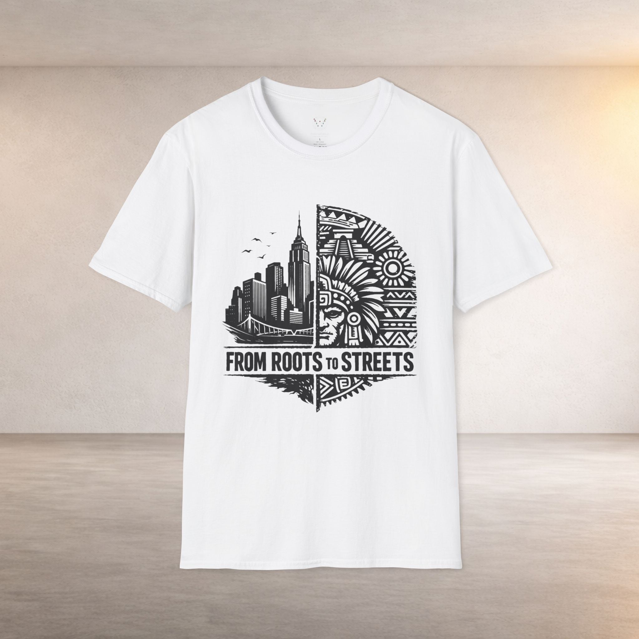 From Roots to Streets Graphic T-Shirt — Urban Tribal Cityscape Tee