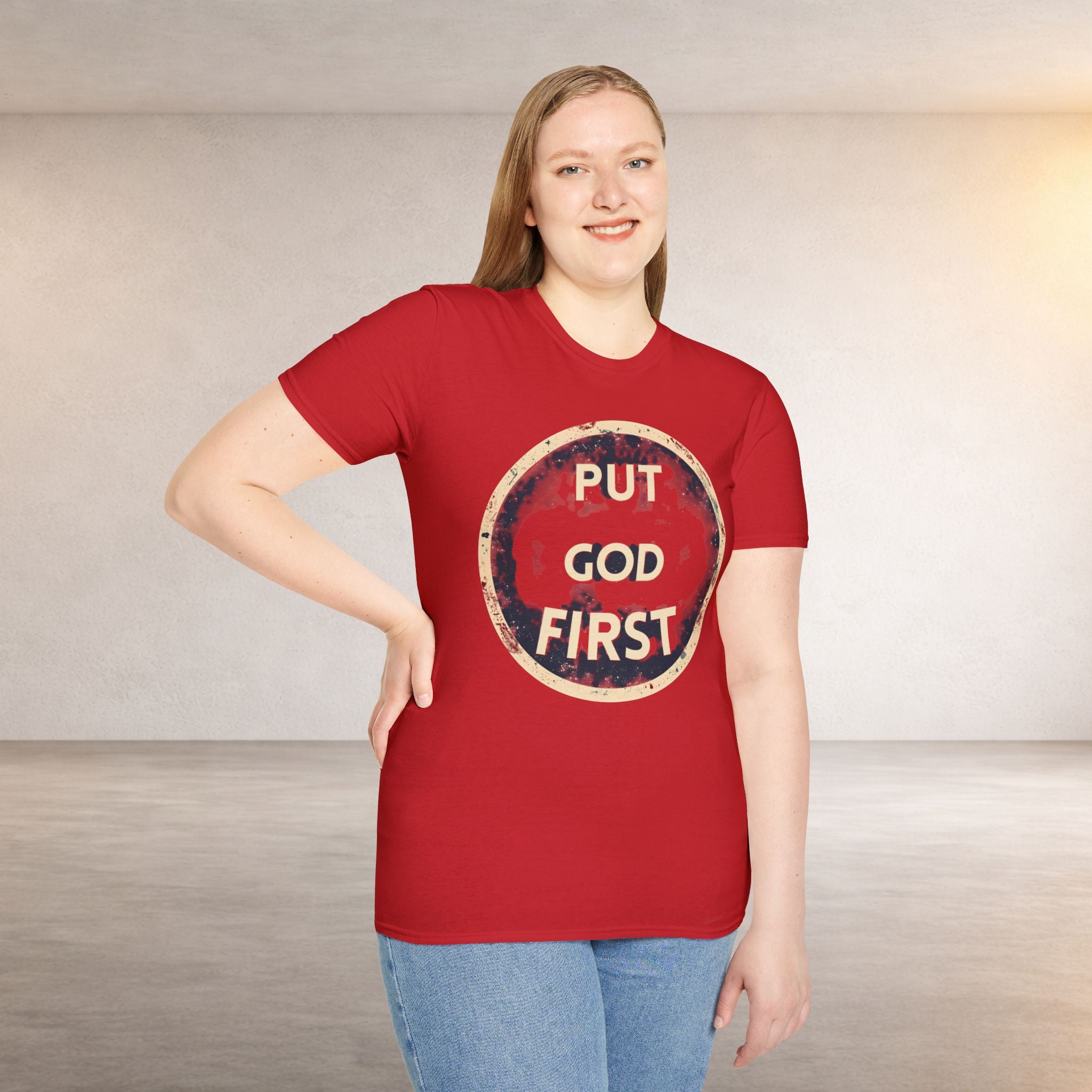 Put God First T-Shirt — Vintage Faith Christian Tee