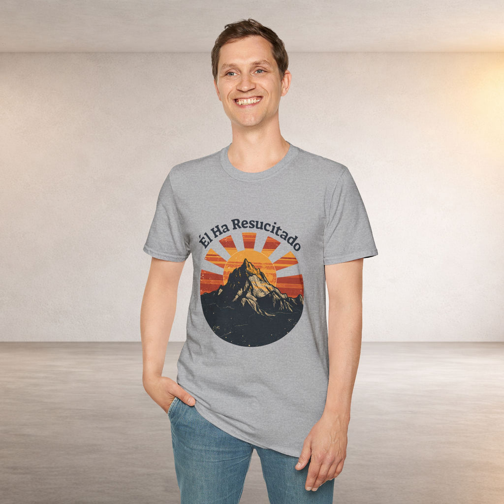 T-Shirt — "Él Ha Resucitado" Mountain Sunrise Christian Tee