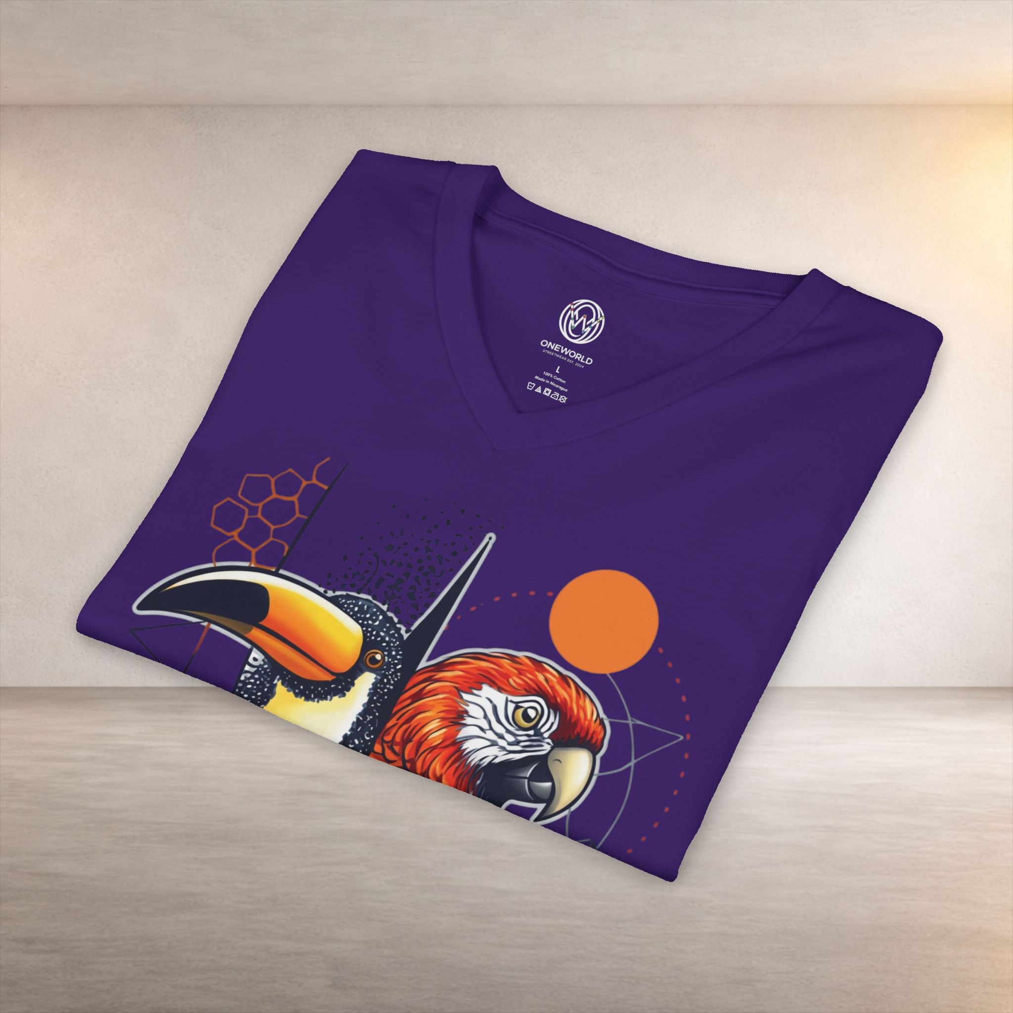 Tropical Parrot V-Neck Tee UNISEX
