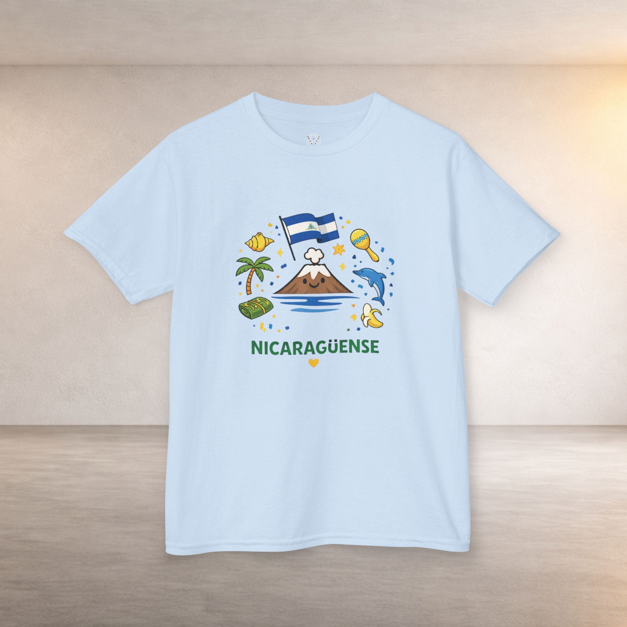 Kids Nicaragüense T-Shirt — Cute Nicaragua Flag & Volcano Design