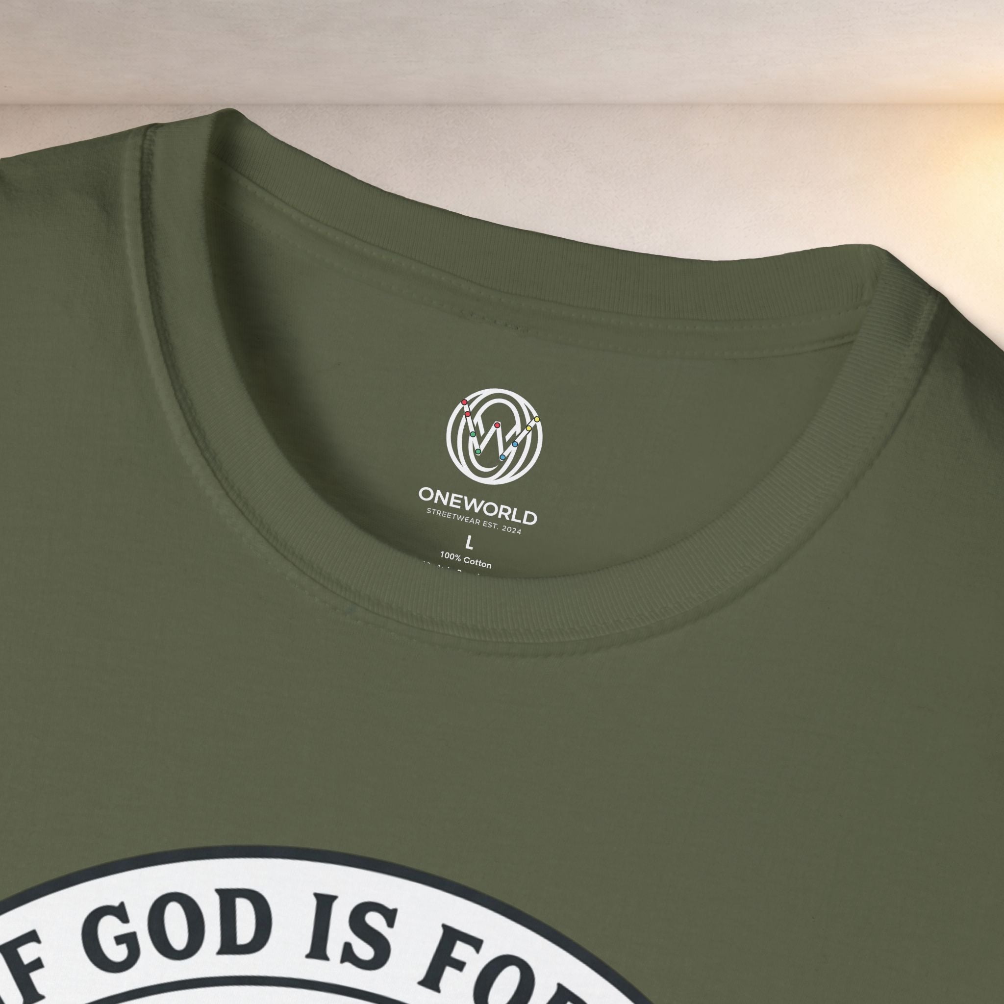Inspirational Christian T-Shirt — "If God Is For Us, Who Can Be Against Us?" (Romans 8:31)