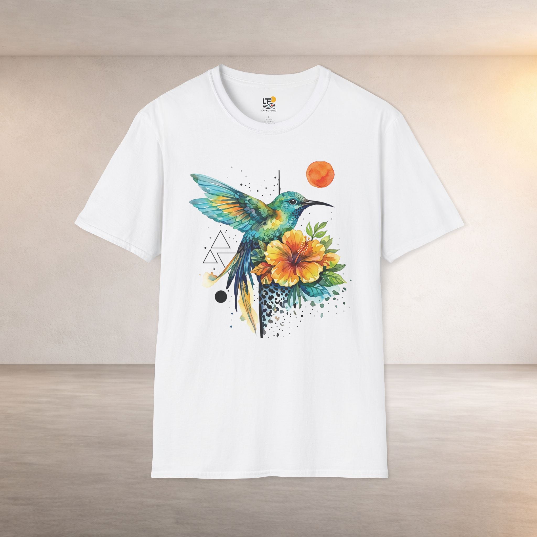 Hummingbird & Hibiscus Tee – Tropical Watercolor Bird T-Shirt