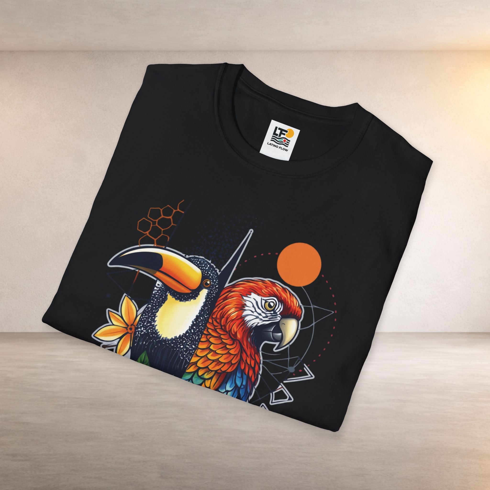 Tropical Parrot and Toucan T-Shirt | Colorful Bird Illustration