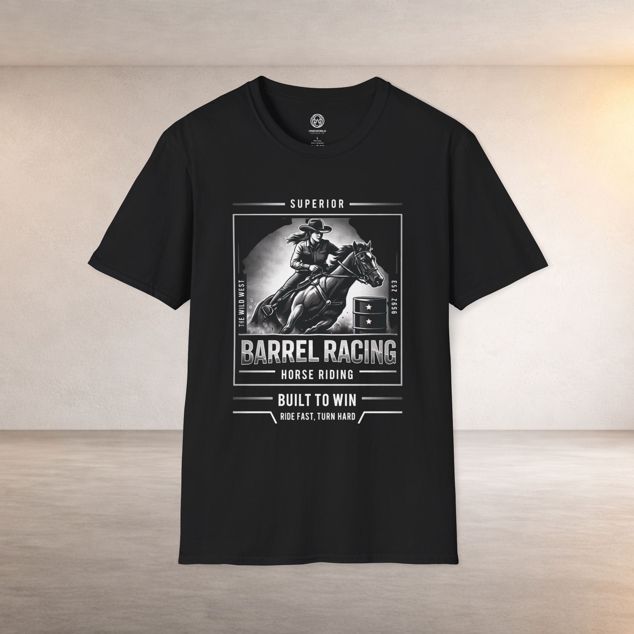 Barrel Racing T-Shirt - 'Built to Win' Horse Riding Tee